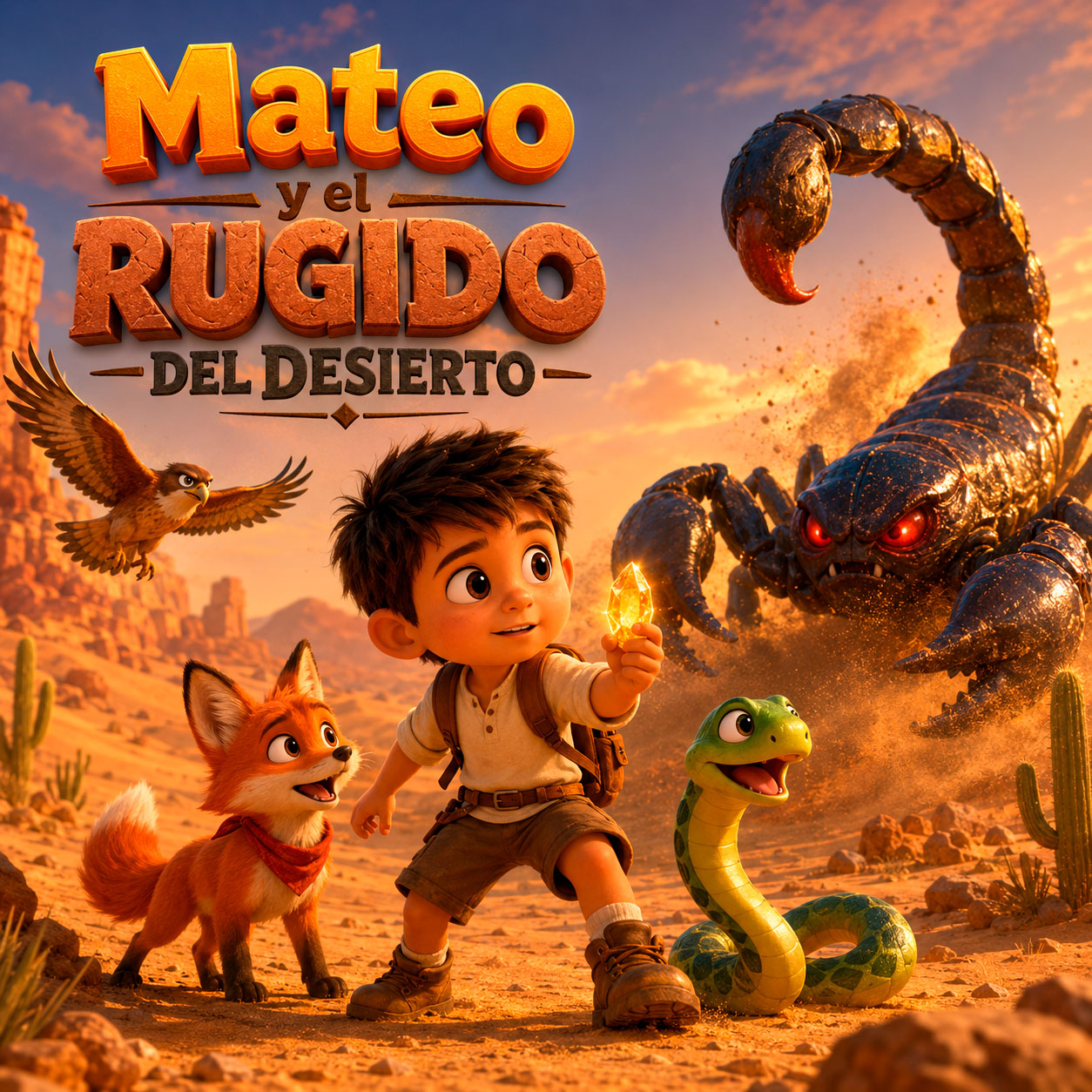 Portada del cuento Mateo y el Rugido del Desierto